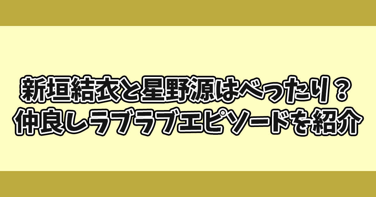 新垣結衣と星野源はべったり？