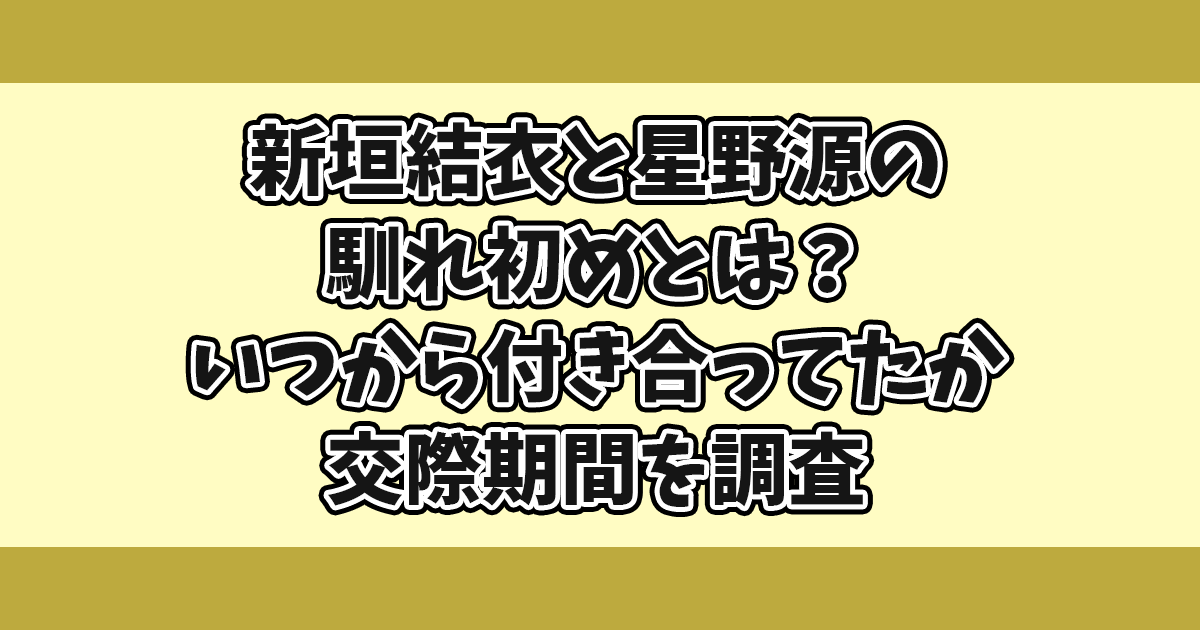 新垣結衣と星野源の馴れ初めとは？